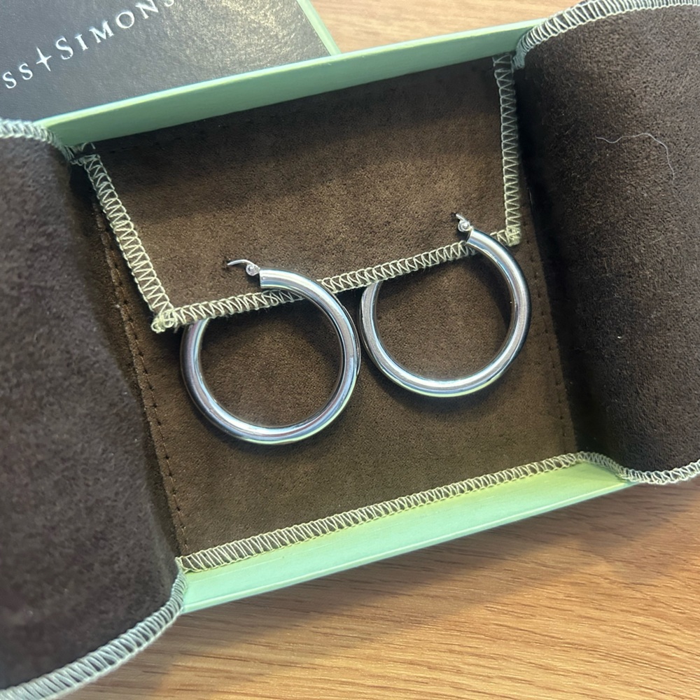 Ross-Simons Elegant Silver Hoop Earrings
